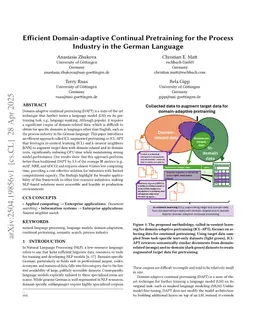 Efficient Domain-adaptive Continual Pretraining for the Process Industry in the German Language
