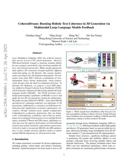 CoherenDream: Boosting Holistic Text Coherence in 3D Generation via Multimodal Large Language Models Feedback