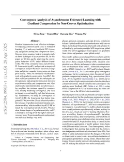 Convergence Analysis of Asynchronous Federated Learning with Gradient Compression for Non-Convex Optimization