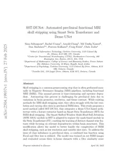 SST-DUNet: Automated preclinical functional MRI skull stripping using Smart Swin Transformer and Dense UNet