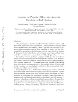 Assessing the Potential of Generative Agents in Crowdsourced Fact-Checking