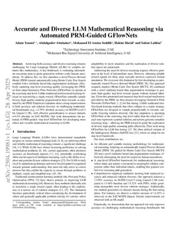 Accurate and Diverse LLM Mathematical Reasoning via Automated PRM-Guided GFlowNets