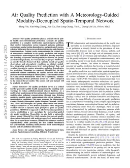 Air Quality Prediction with A Meteorology-Guided Modality-Decoupled Spatio-Temporal Network
