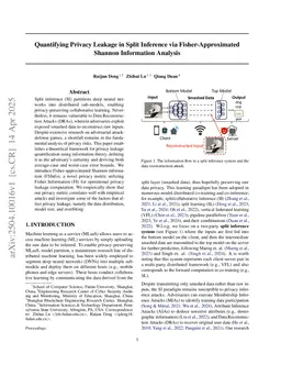 Quantifying Privacy Leakage in Split Inference via Fisher-Approximated Shannon Information Analysis