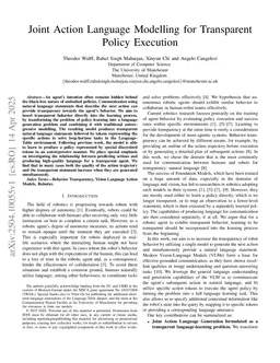 Joint Action Language Modelling for Transparent Policy Execution