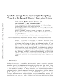 Synthetic Biology meets Neuromorphic Computing: Towards a bio-inspired Olfactory Perception System