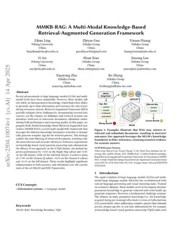 MMKB-RAG: A Multi-Modal Knowledge-Based Retrieval-Augmented Generation Framework