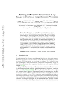 Learning to Harmonize Cross-vendor X-ray Images by Non-linear Image Dynamics Correction