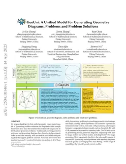 GeoUni: A Unified Model for Generating Geometry Diagrams, Problems and Problem Solutions