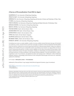 A Survey of Personalization: From RAG to Agent