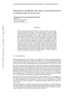 The Impact of Model Zoo Size and Composition on Weight Space Learning