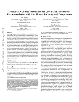 HistLLM: A Unified Framework for LLM-Based Multimodal Recommendation with User History Encoding and Compression