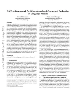 DICE: A Framework for Dimensional and Contextual Evaluation of Language Models