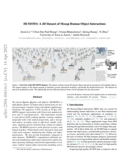 HUMOTO: A 4D Dataset of Mocap Human Object Interactions