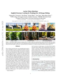 Anchor Token Matching: Implicit Structure Locking for Training-free AR Image Editing