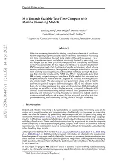 M1: Towards Scalable Test-Time Compute with Mamba Reasoning Models