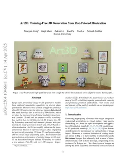 Art3D: Training-Free 3D Generation from Flat-Colored Illustration