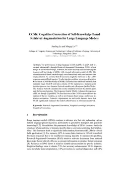 CCSK:Cognitive Convection of Self-Knowledge Based Retrieval Augmentation for Large Language Models