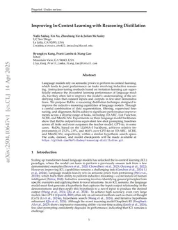 Improving In-Context Learning with Reasoning Distillation