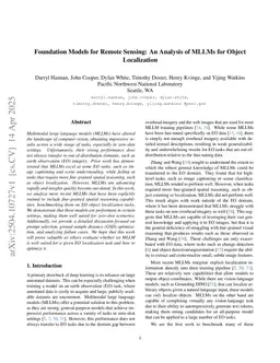 Foundation Models for Remote Sensing: An Analysis of MLLMs for Object Localization