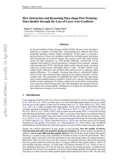 How Instruction and Reasoning Data shape Post-Training: Data Quality through the Lens of Layer-wise Gradients