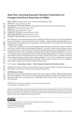 Auto-Test: Learning Semantic-Domain Constraints for Unsupervised Error Detection in Tables