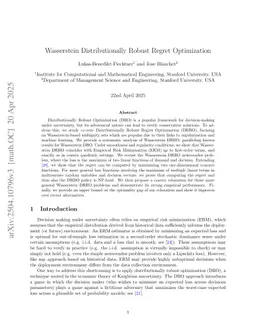 Wasserstein Distributionally Robust Regret Optimization