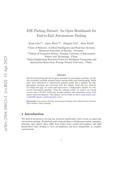 E2E Parking Dataset: An Open Benchmark for End-to-End Autonomous Parking