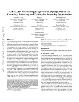 LVLM_CSP: Accelerating Large Vision Language Models via Clustering, Scattering, and Pruning for Reasoning Segmentation
