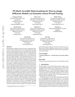PT-Mark: Invisible Watermarking for Text-to-image Diffusion Models via Semantic-aware Pivotal Tuning