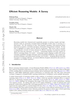 Efficient Reasoning Models: A Survey