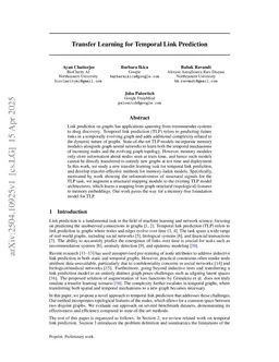 Transfer Learning for Temporal Link Prediction