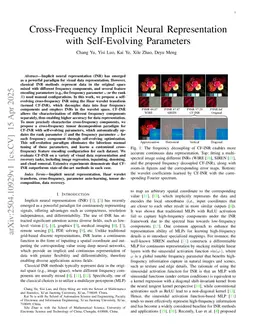 Cross-Frequency Implicit Neural Representation with Self-Evolving Parameters