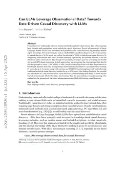 Can LLMs Leverage Observational Data? Towards Data-Driven Causal Discovery with LLMs