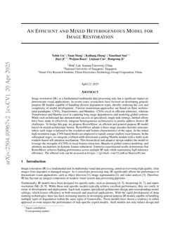 An Efficient and Mixed Heterogeneous Model for Image Restoration