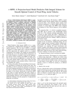 $π$-MPPI: A Projection-based Model Predictive Path Integral Scheme for Smooth Optimal Control of Fixed-Wing Aerial Vehicles