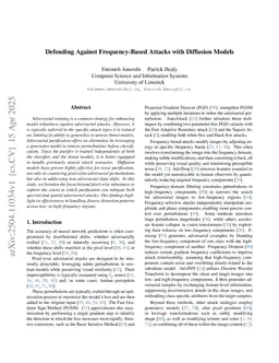 Defending Against Frequency-Based Attacks with Diffusion Models