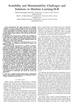 Scalability and Maintainability Challenges and Solutions in Machine Learning: Systematic Literature Review