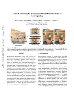 Vivid4D: Improving 4D Reconstruction from Monocular Video by Video Inpainting