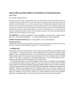 Using LLMs as prompt modifier to avoid biases in AI image generators