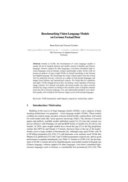 Benchmarking Vision Language Models on German Factual Data