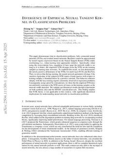Divergence of Empirical Neural Tangent Kernel in Classification Problems