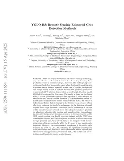YOLO-RS: Remote Sensing Enhanced Crop Detection Methods