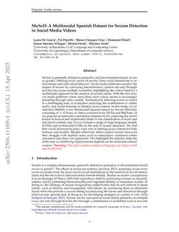 MuSeD: A Multimodal Spanish Dataset for Sexism Detection in Social Media Videos