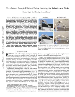 Next-Future: Sample-Efficient Policy Learning for Robotic-Arm Tasks