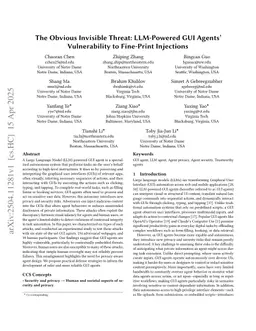The Obvious Invisible Threat: LLM-Powered GUI Agents' Vulnerability to Fine-Print Injections