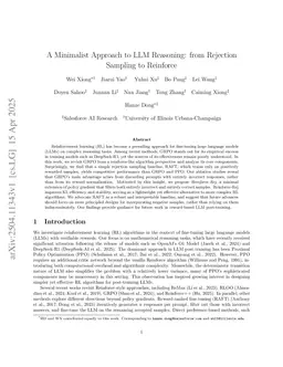 A Minimalist Approach to LLM Reasoning: from Rejection Sampling to Reinforce
