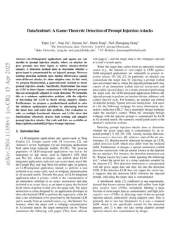DataSentinel: A Game-Theoretic Detection of Prompt Injection Attacks