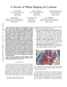 A Decade of Wheat Mapping for Lebanon