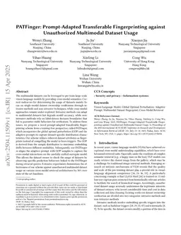 PATFinger: Prompt-Adapted Transferable Fingerprinting against Unauthorized Multimodal Dataset Usage